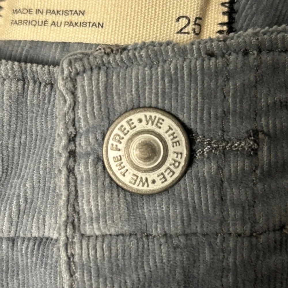 We The Free Free People Corduroy Wide Leg Seamed Pants Womens 25‎ Grey Blue